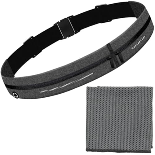 ランニング ポーチ 冷感タオル付き 揺れない 驚きのフィット感 防水 防汗 大容量 独立2ポケット マラソ..