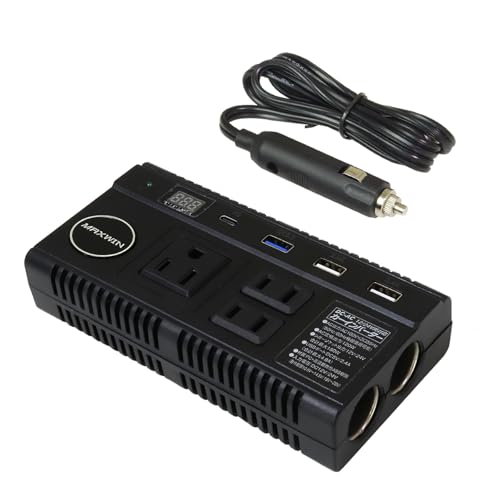 MAXWIN(マックスウィン) カーインバーター 車載用 インバーター DC AC コンセント 3口 100V 120W QC3.0 USB シガーソケット 車載充電器 PCA20A