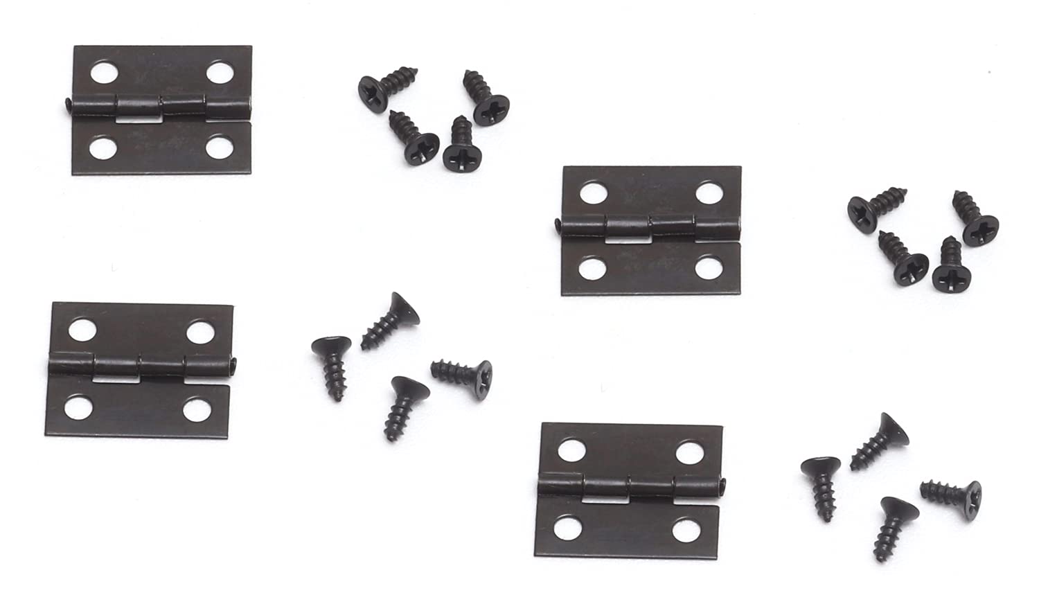 オーディオファン 平型 蝶番 丁番 ヒンジ ネジ付き 約18mm×15mm ブラック 4点セット