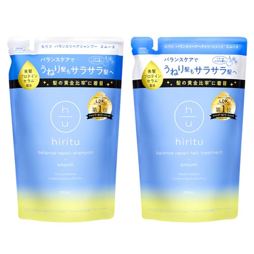 hiritu(ヒリツ) バランスリペアシャンプー ヘアトリートメント スムース 詰め替えセット バランスケア..