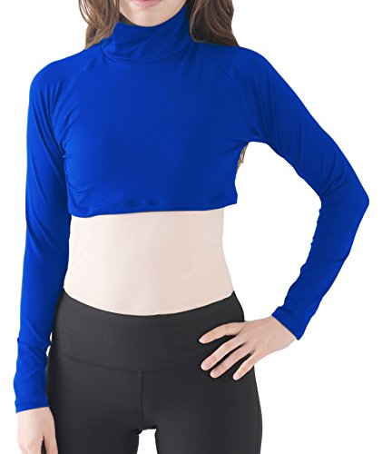 [Onta well] 99.3% UVカット アンダーバスト 夏 袖下メッシュ 首が長い ハイネック インナー テニス ゴルフ 紺碧M