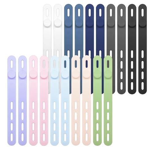 Nannlia 【20本セット】コード ケーブルクリップ まとめる やつ 柔らかい感触 繰り返し利用可能 ケーブルバンド 結束バンド 整理 (全色セット)