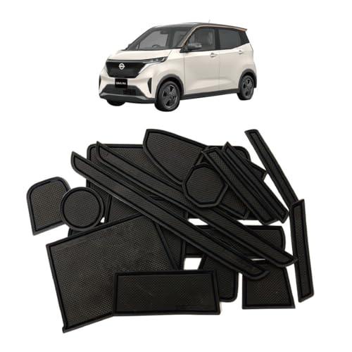 日産 SAKURA サクラ B6AW KE0型用 インテリアラバーマット ラバーマット ドアマット ドアポケットマット ドレスアップ 内装パーツ アクセサリー NISSAN さくら 桜 sakura (ブラック)