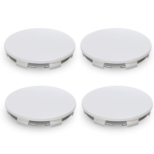 楽天セレクトショップDays Marketcalm wish ホイール センター キャップ アルミ カバー 鉄チン ステッカー シール ワーク リム ハブ ホワイト 65mm 汎用 4個 セット