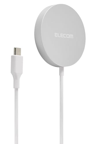 エレコム Qi2 ワイヤレス充電器 15W マグネット 正規認証品 卓上 シルバー 【 iPhone 15/14/13 シリーズに対応】 EC-MA01SV