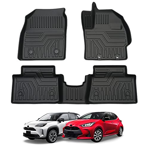 ヤリスクロス 3D フロアマット車種専用 TOYOTA YARIS CROSS 3D立体カーマット防水 マット AT車専用 TPE材質 保護マット 耐汚れ/耐摩擦 内装 カスタムパーツ インテリア アクセサリー 簡単取付 3pセッ