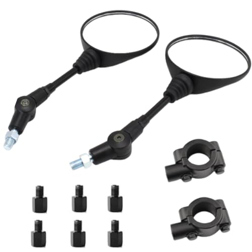 YFFSFDC バイク用ミラー オフロードミラー 丸ミラー 10mm 8mm左右セット バイク バッグ ミラー 可動式..