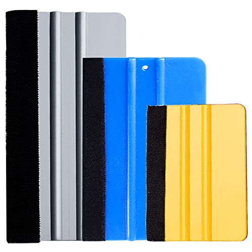 DanYun スキージー フェルト付き 3色3点セット スキージーヘラ カー/車/バイク/自動車ラッピングフィルム/カッティングシート/壁紙/ステッカーへ 貼り施工ツール 貼付補助ツール 貼物に傷な