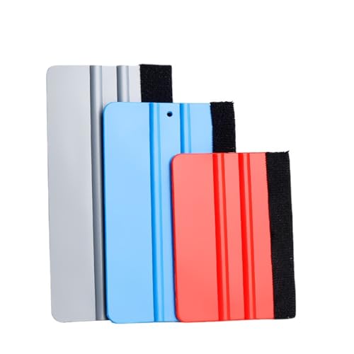 FineGood スキージ カーフィルム ヘラ 3色3点セット 貼付補助ツール 貼物に傷なし 気泡なし 壁紙 スキージ フェルト付 特殊用途 車 バイク 塗装 補助 塗装 傷なし 泡なし 壁紙 塗装 工具 キット