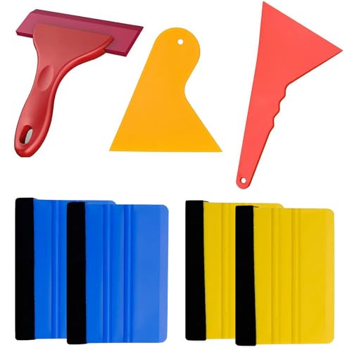 Meltryllis カーボンシート カーフィルム カッティングシート ール施工 スクレーパー ステッカー 貼付補助ツール カーディテーリングスクレーパー カーフィルム ヘラ 気泡なし傷なし 7点セッ