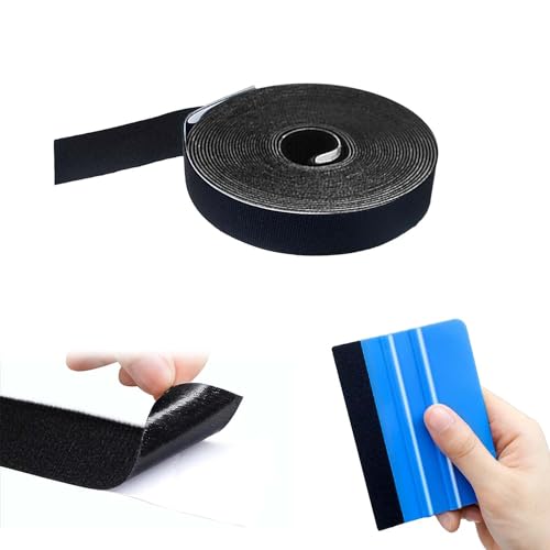 カーフィルム ヘラ フェルトスキージー スキージー フェルト セット 補助ツール、傷のないフィルム、泡のないフィルム、四方スキージ交換用ふわふわクロス、スキージエッジラッピングに