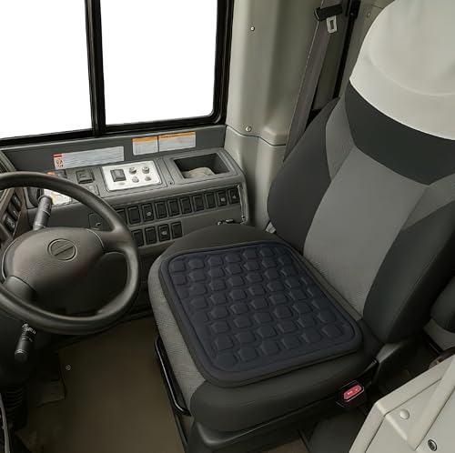 bubulu カーシートクッション ハニカム構造 ジェルクッション 体圧分散 滑り止め 運転席 助手席 取付簡単 暑さ対策 熱中症対策 (ブラック)