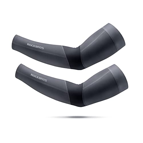 [ROCKBROS] アームカバー アームスリーブ 冷感 UPF50+ uvカット 日焼け防止 腕カバー 吸汗速乾 滑り止..