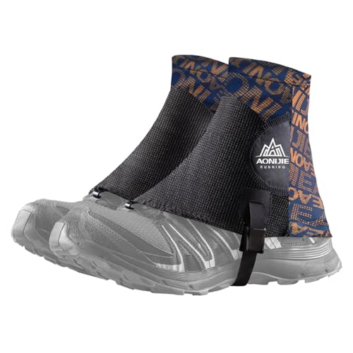 JEELAD ゲイター 登山 ランニング スパッツ ゲーター ショット ゲーター 軽量 脚絆 泥除け 砂よけ 撥水 トレラン 汚れ防止 釣り トレッキング アウトドア メンズ レーディス (03 オレンジ)