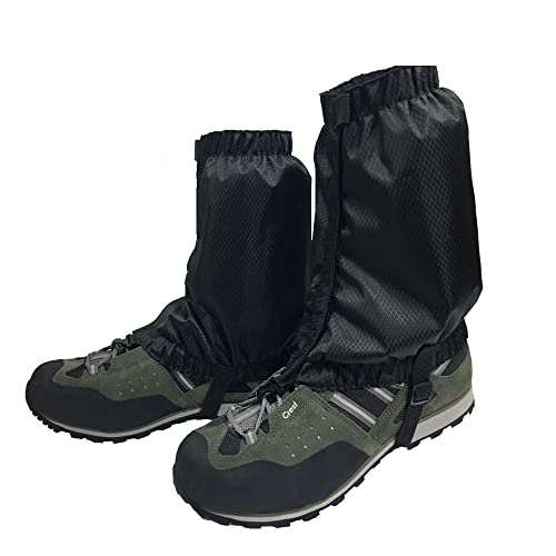YINKE 登山用ゲイター 防水 泥除け 砂よけ 雪よけ レッグカバー 泥はね 防止 撥水 簡単 着脱 登山 汚れ防止 (ブラック)