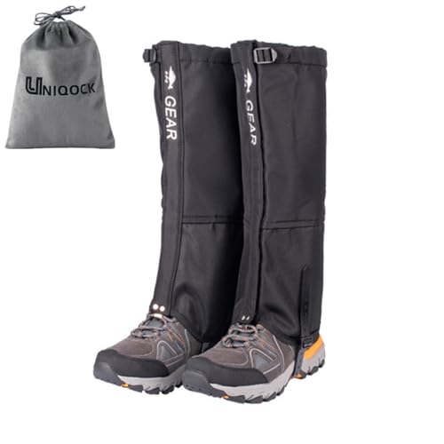 UNIQOCK ゲイター 「通気・100％防水」 登山 スパッツ ロングゲイター 高耐久性 レッグカバー 軽量 トレッキング アウトドア バイク 男女兼用 収納袋付き 泥除け 砂よけ 雨雪悪天候対策