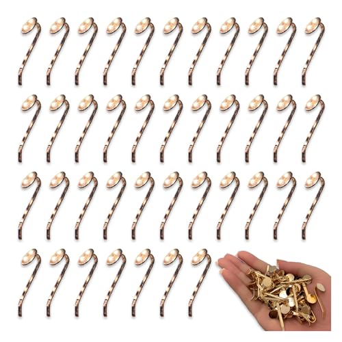 ファイニエ ポニーフック パーツ ゴールド KC金 50個 丸皿 10mm 台座付き 差し込み式 ピン ヘアアクセ..