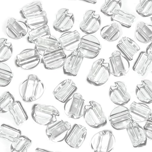 YUWENW ヘアゴム ハンドメイド用 パーツ 100個セット クリア樹脂 DIY 留め金具 足パーツ ヘアゴム用 手作り 台座 髪飾り 丸皿型 素材 レジンパーツ ドーム型 透明 14mm*6.5mm