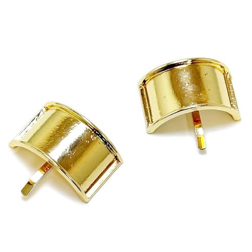 ストアーズクラブ 2個 半円ポニーフック ヘア カフ カーブ土台 ゴールド 手芸素材