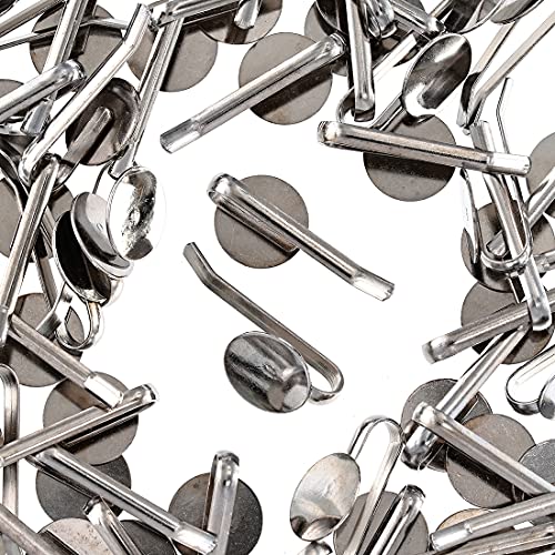 ファイニエ ポニーフック パーツ 丸皿 14mm 台座付き 差し込み式 50個 ガンメタリック ピン ヘアアクセ..