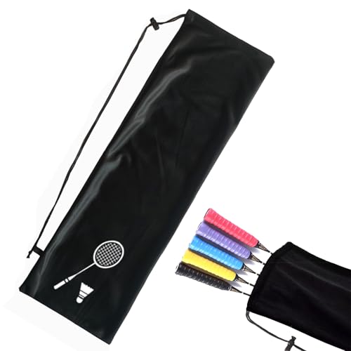 Mirhua バドミントン バッグ ポータブル 1枚 ブラック 軽量カバー 便利な収納 バドミントン持ち運びソフトケース 練習/学校/部活/コート用 ラケットケース 男女兼用