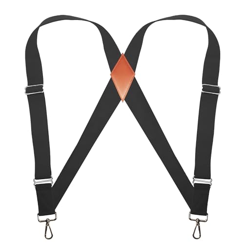 [MOHSILY] サスペンダー メンズ ベルト 2.5cm 幅広 ホルスター 簡単着脱 フック カラビナ 肩への負担軽..