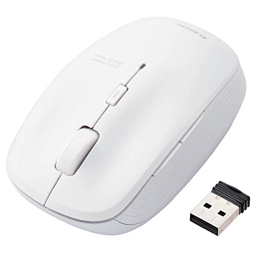 【送料無料】エレコム ワイヤレスマウス M-BL21DBKWH 5ボタン 3段階ポインタ速度可変 抗菌 ホワイト