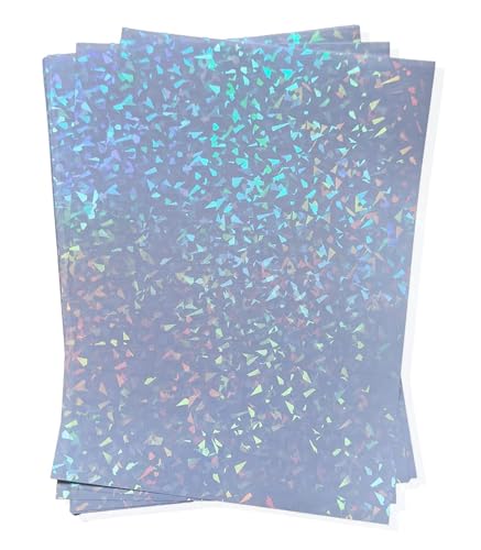 LeTradeJP ホログラムシール 10枚 A4サイズ DIYステッカー キラキラ カラフル カッティングシール ステッカー 光沢 ステッカー シート はがせる 耐水 写真用 おしゃれ レーザープリンター兼用 (