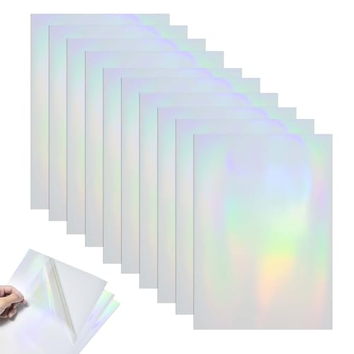 透明ホログラムシート 【10枚組】ホログラム シール 印刷 ホログラフィックステッカー紙A4 インクジェ..