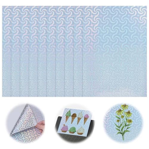 PAVIKEホログラム シール 印刷 【10枚組】ステッカー 印刷用紙 防水 a4 印刷できる 透明シート光沢あり..