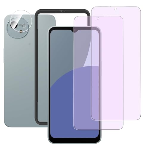 iXinQu(ブルーライトカット)AQUOS wish5 用 ガラスフィルム (2枚)+カメラフィルム(1枚)ガイド枠付き 簡単貼り付け 自動吸着 気泡防止 硬...