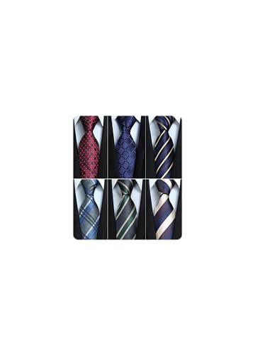 [Enlision] ネクタイ チーフ メンズ ビジネス 6本 セット ブランド 紺 amazon シルク 柄 おしゃれ フォーマル ストライプ 就活 卒業式 T6-01