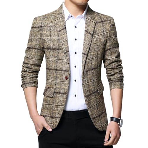 [MTKCNTL] 春秋 テーラードジャケット メンズ チェック柄 スーツジャケット カジュアル ブレザー 長袖 ..