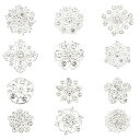 PH PandaHall 12種 ブローチ ラインストーン 花 ブローチ レディース 花輪 コサージ おしゃれ ボタン レトロ 合金製バッジ 七五三 母の日 プ...