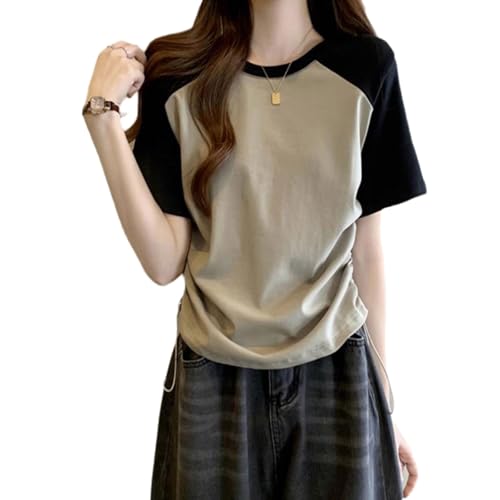 [Cd&e] 半袖 Tシャツ レディース 夏 円領 おしゃれ 半袖Tシャツ 夏服 カワイイ 快適 シンプル スリムフィット