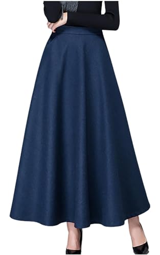 [ZYOOFOV] スカート レディース フレア Aライン エレガント ポケット付き 無地 ハイウエスト マキシ丈 おしゃれ シンプル ロング ファッション 春 秋 冬