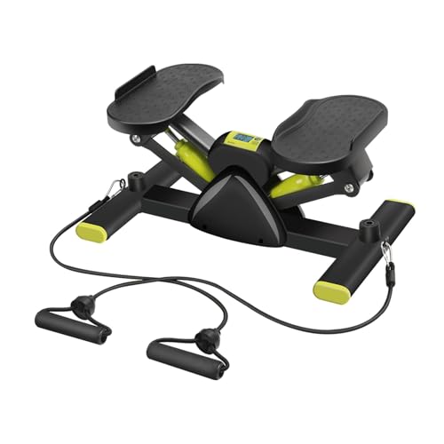 ステッパー サイドステッパー 健康ステッパー 静音 耐荷重 150kg ダイエット フィットネス 足踏み健康器具 有酸素運動 エクササイズバンド/モニター付き (みどりいろ)