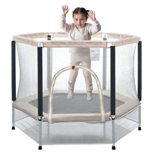 Kennkari トランポリン 子供 安全ネット付き 吊り輪付き スプリング式 安全カバー セーフティネット付..