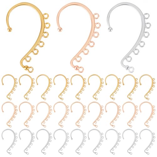 SUNNYCLUE　1箱30個　イヤーフック　パーツ　7カン付き　イヤー　クリップ　レディース　イヤーカフ　..