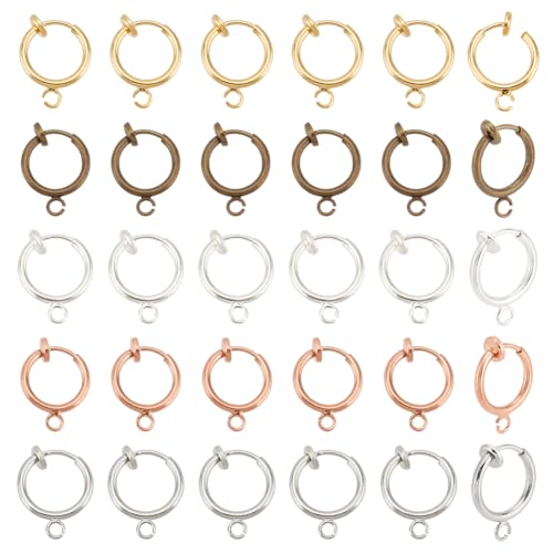 PH PandaHall 約36個 6色 真鍮 クリップ イヤリング ピアス イヤーカフ フェイクピアス メンズ レディ..