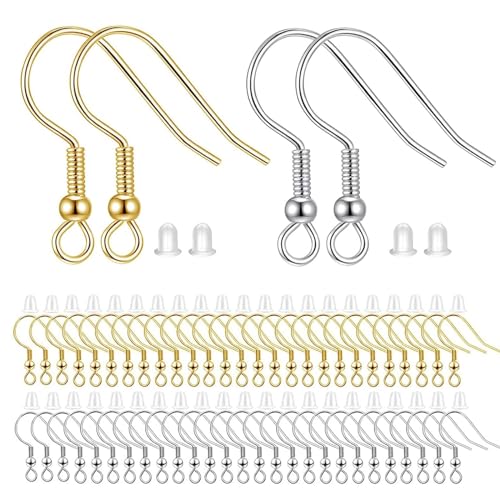 【BEAUTY PLAYER】ピアス パーツ フック 2種100個 セット アクセサリー パーツ 樹脂 キャッチ 付き セ..