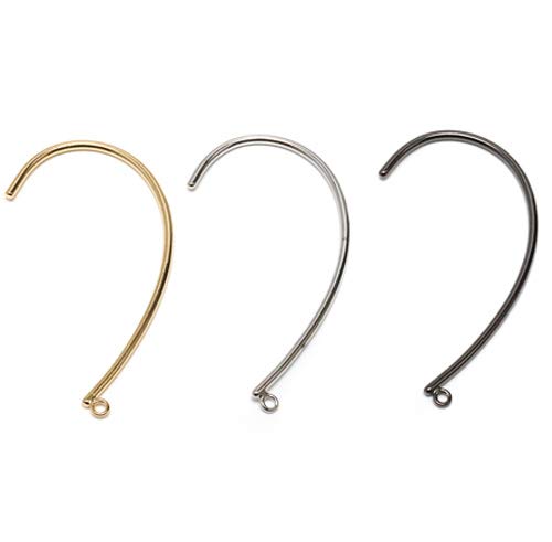 イヤーフックパーツ 1カン付 日本製 10個 イヤーフック (ゴールド)