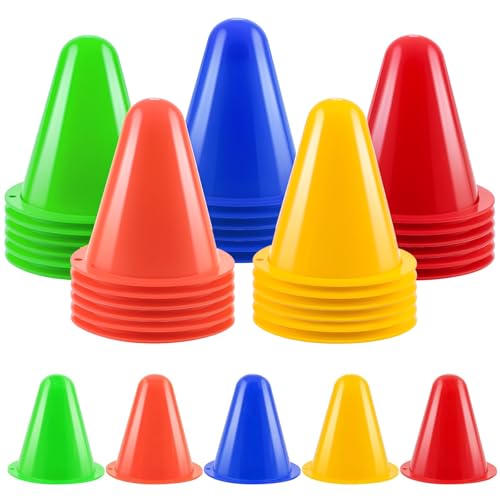 Jessfar 8cm ミニコーン 30 / 50本セット ローラースケート サッカー トレーニング道具 野球 テニス カ..