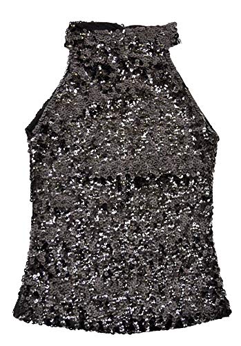 DFギャラリー 子供服 ダンストップス アメリカンスリーブ 総スパンコール 伸縮素材 無地 EO97193 F(ブ..