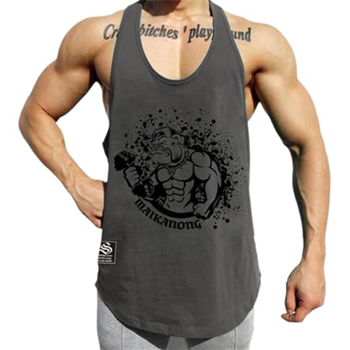 [HERLNY] タンクトップ メンズ ジム 筋トレ トレーニング ボディビル スポーツ トレーニングウェア ノ..