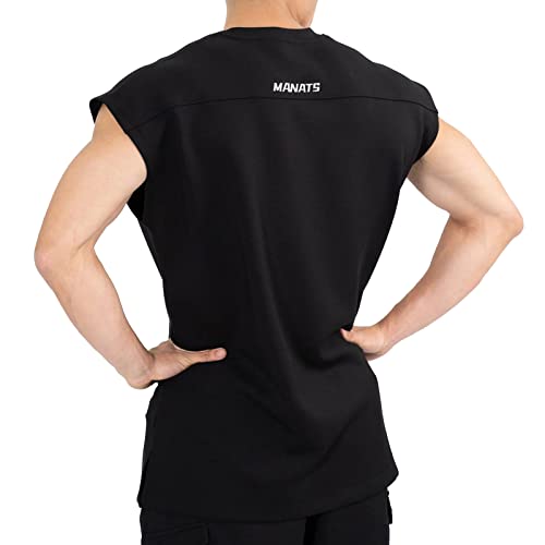 [Manatsulife] [マナツライフ] タンクトップ メッシュ メンズ ノースリーブ トレーニング 伸縮 吸水速乾 フィットネス 筋トレ スポーツウェア 夏 B09 (2XL, ブラック)
