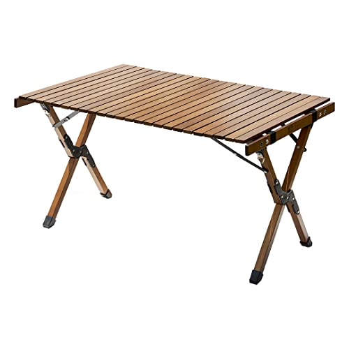 WAQ Folding Wood Table フォールディングウッドテーブル WAQ-FWT1 高さ調整 ロールテーブル 折りたたみテーブル ウッドテーブル アウトドアテーブル キャンプテーブル