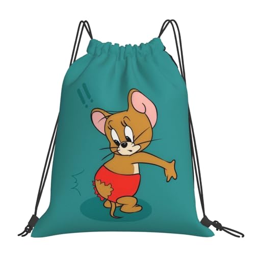 楽天セレクトショップDays Market[Karty] トムとジェリー ジムサック 大容量折りたたみナップサック 軽量防水旅行 アウトドア スポーツジム 巾着バック運動トレーニングシューズ収納 unisex 多機能バックパック男女兼用。長