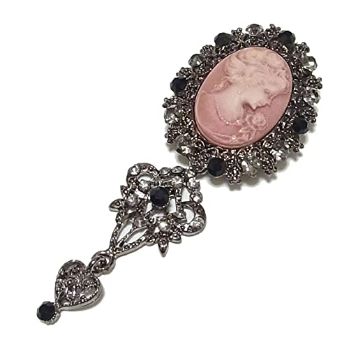 貴婦人 カメオ ブローチ
