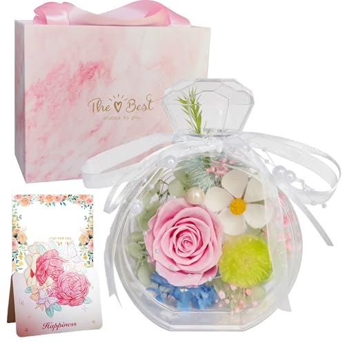 プリザーブドフラワー プレゼント 女性 誕生日 ブリザードフラワー 枯れない花 ピンクのバラ・ヒナギク..